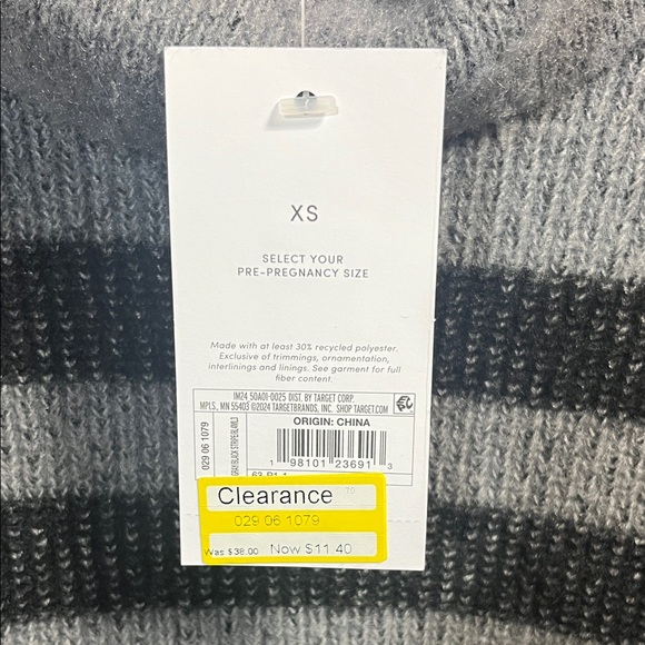 Isabel Maternity by Ingrid & Isabel Gray and Black Striped Sweater - Picture 2 of 3